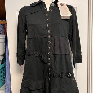 Neon Buddha black button up blouse size small